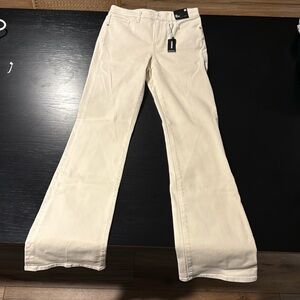 Express boot cut high rise jeans size small BNWT white rose gold 6R women's